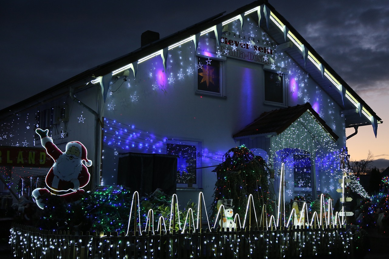 this image shows Christmas lights installation in Cameron Park, CA