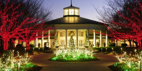 this image shows holiday lighting in Folsom, CA