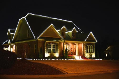 this image shows Christmas lights installation in Folsom, CA