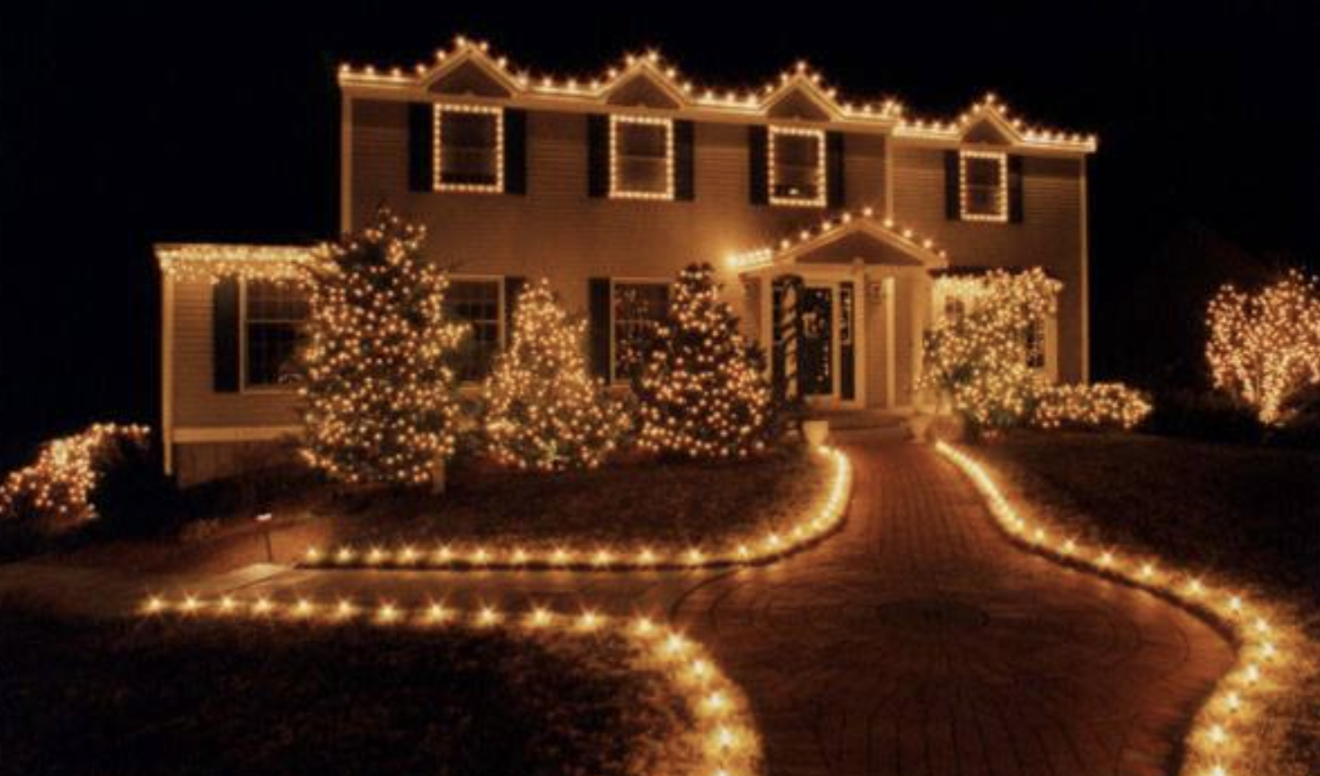 this image shows Christmas lights installation in Folsom, CA